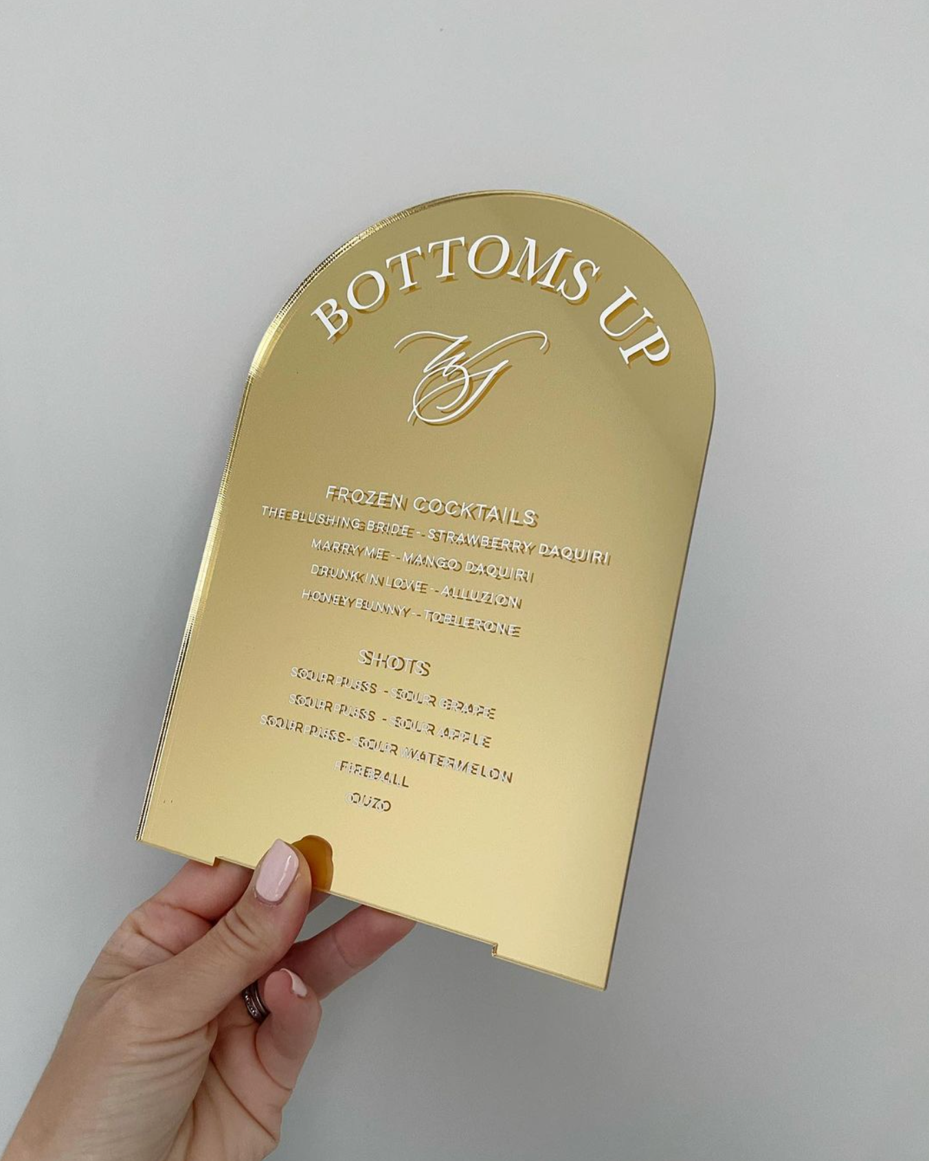 Acrylic Bar Menu