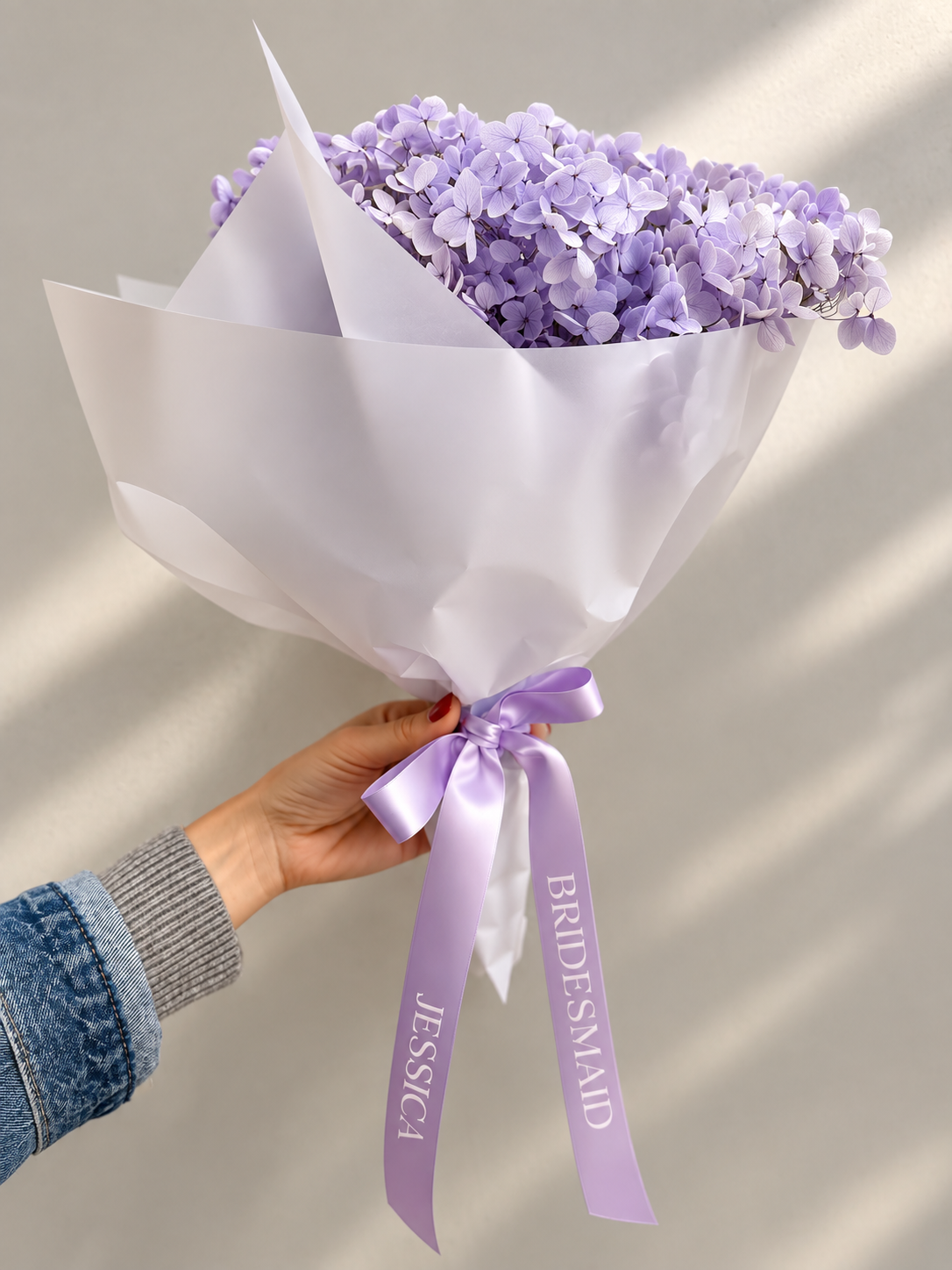 Lilac Blooms with Personalised Ribbon