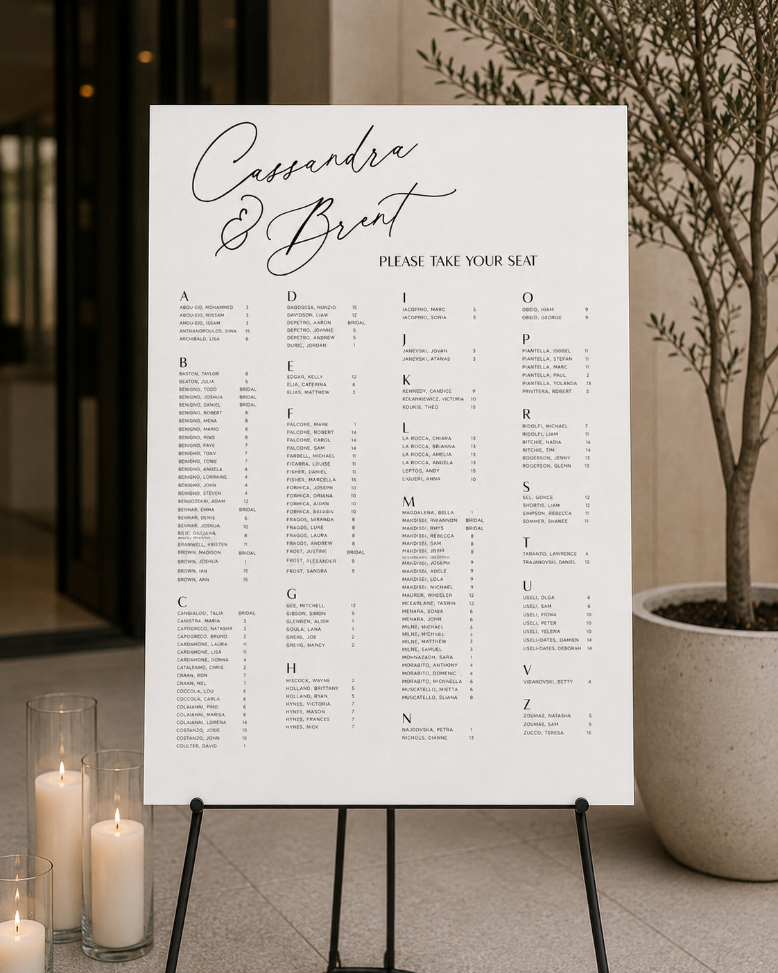 Cassandra | Seating Board