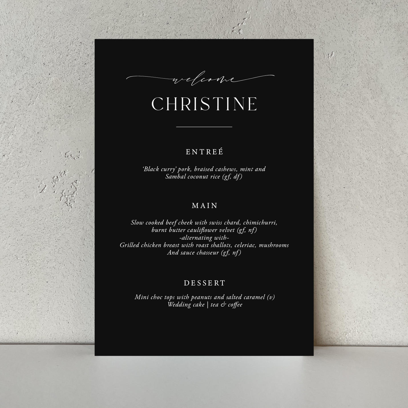 Christine | Guest Menu A5