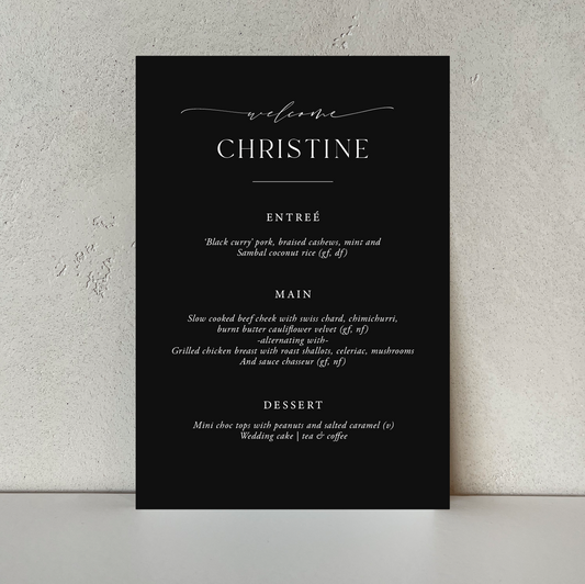 Christine | Guest Menu