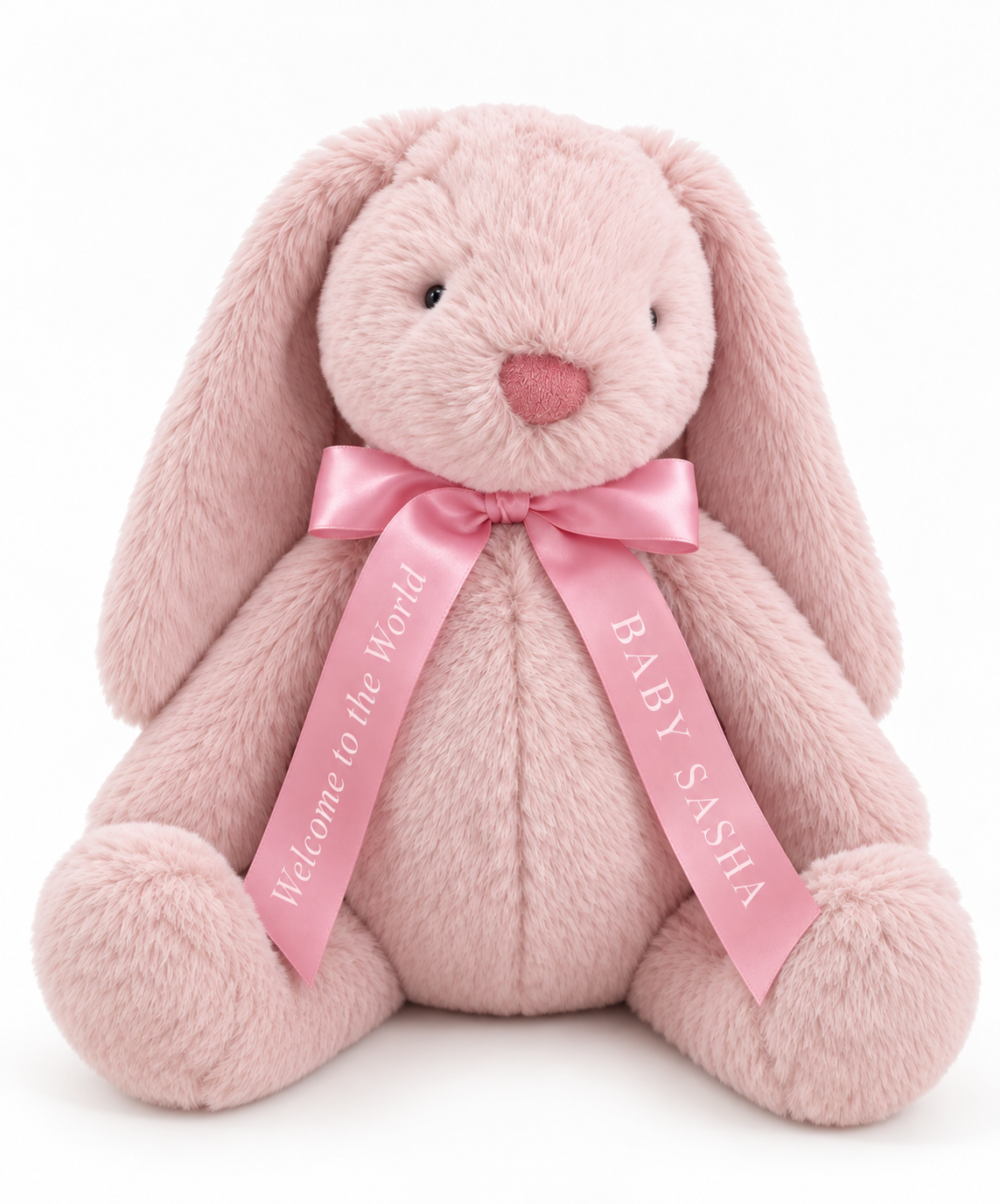 Soft Pink Bunny | Personalised Ribbon Collar