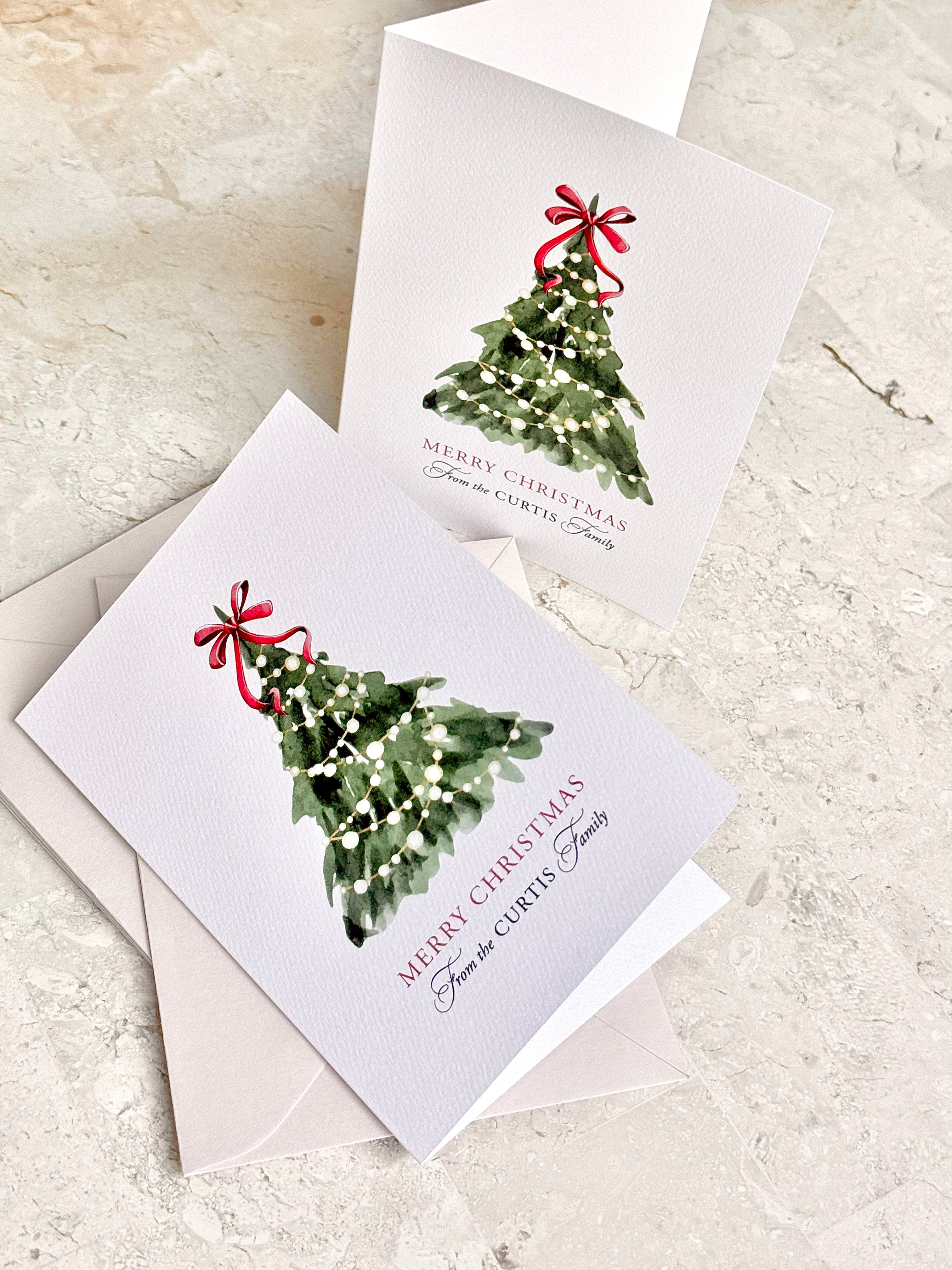 Personalised Family Christmas Card -  5pk