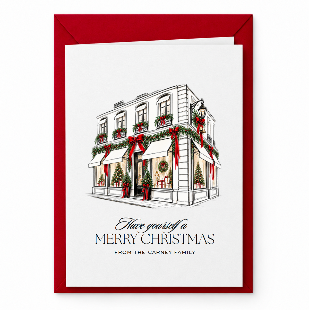 2026 Personalised Family Christmas Cards "Have your self a Merry Christmas" -   (10pk)
