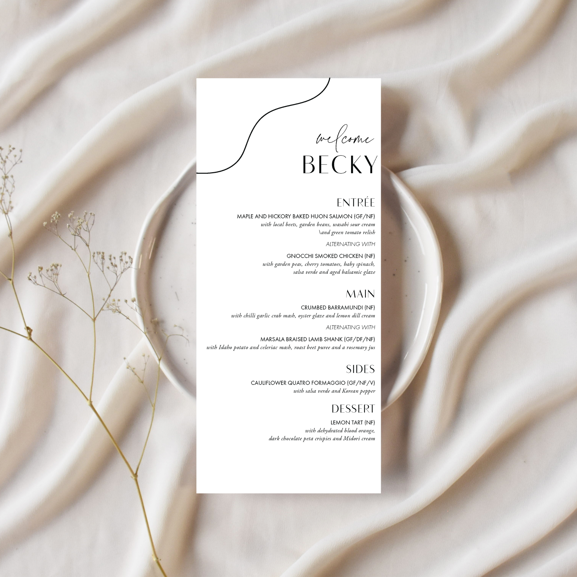 Becky | Guest Menu Thin