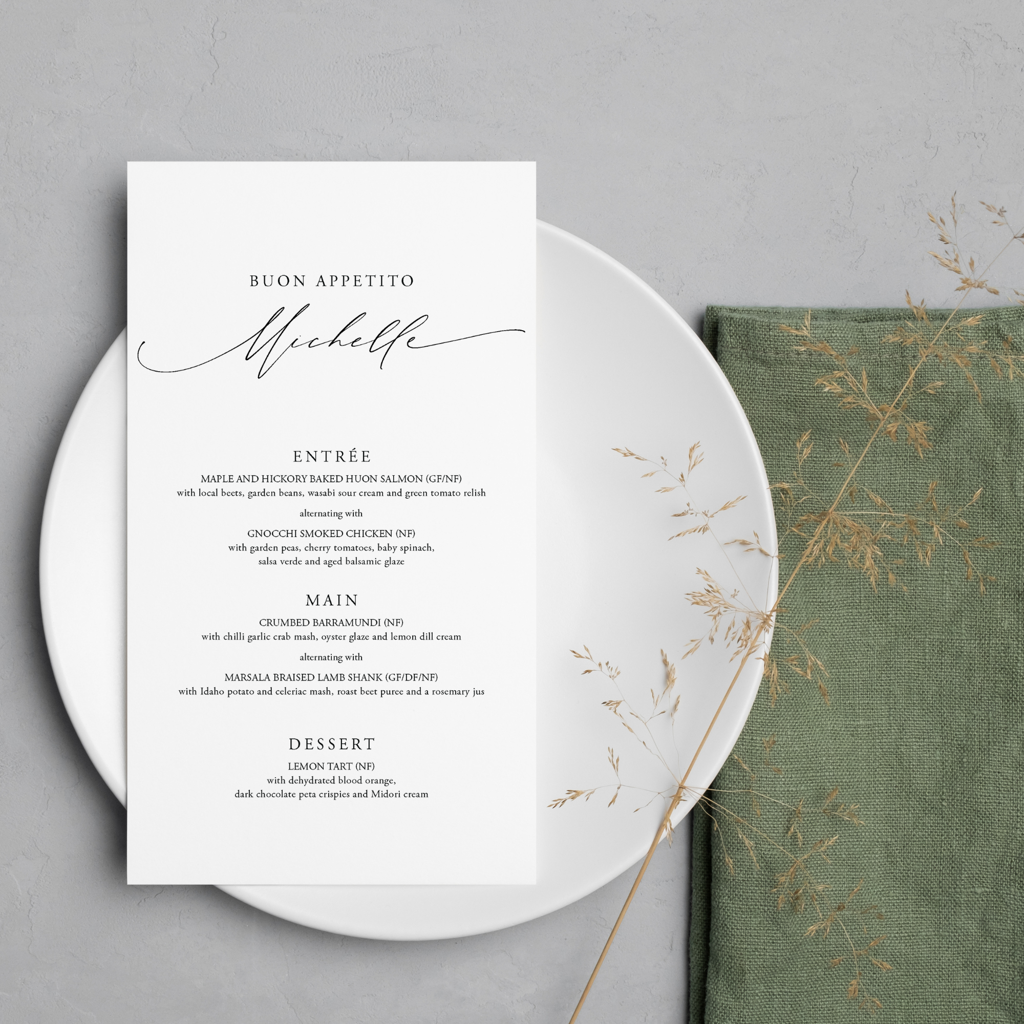 Michelle | Guest Menu Thin