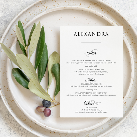 Alexandra | Guest Menu