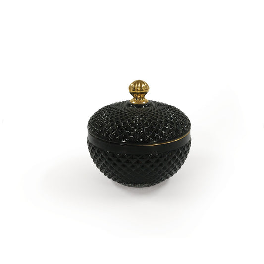 Black Glass Trinket box - wedding favour