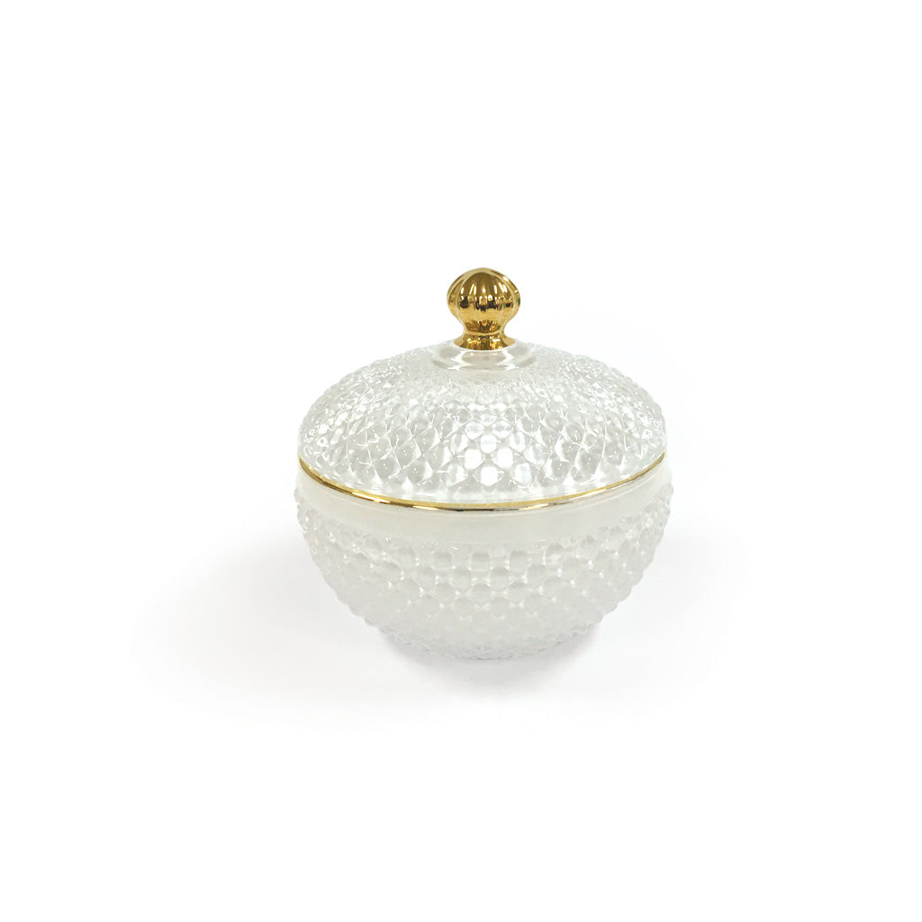 White Glass Trinket box - wedding favour