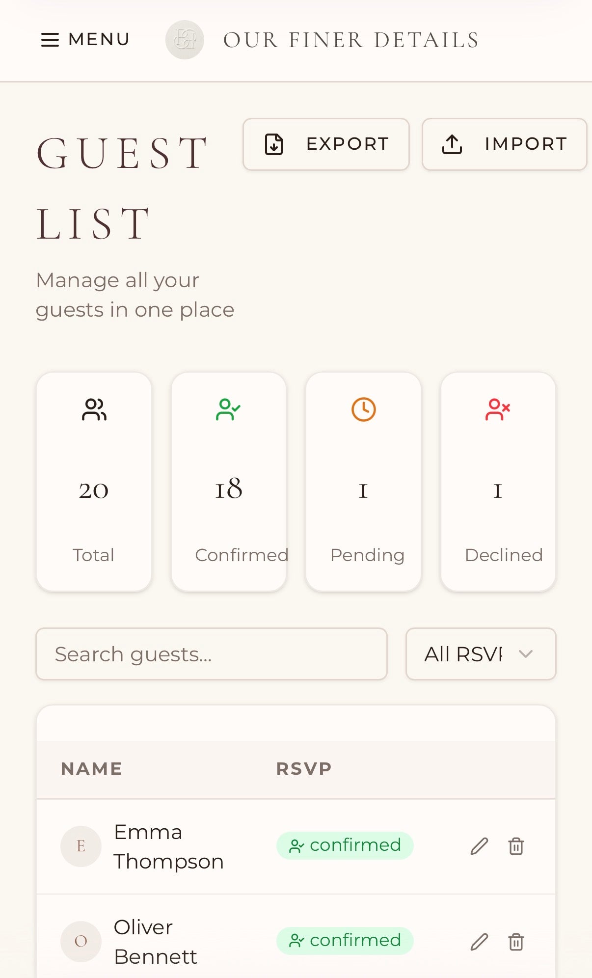Digital Wedding Planner & Guest RSVP Portal *Launch Price*