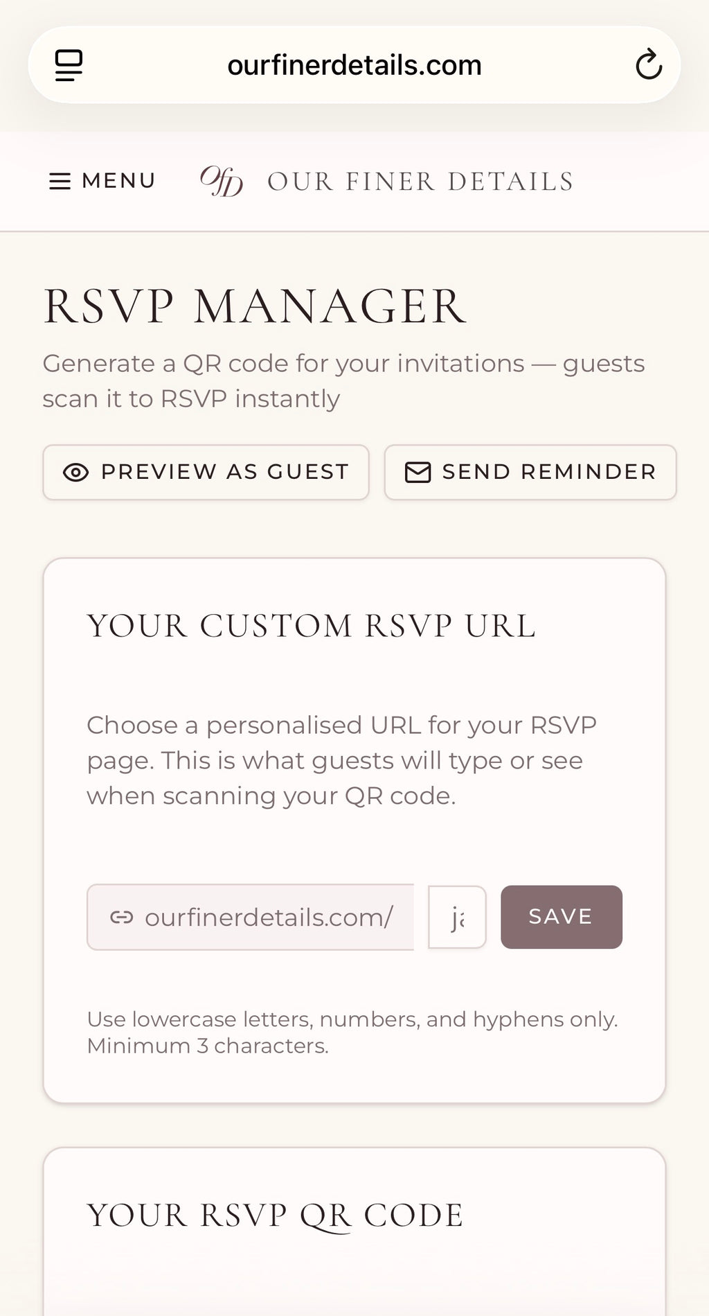 Guest RSVP Portal