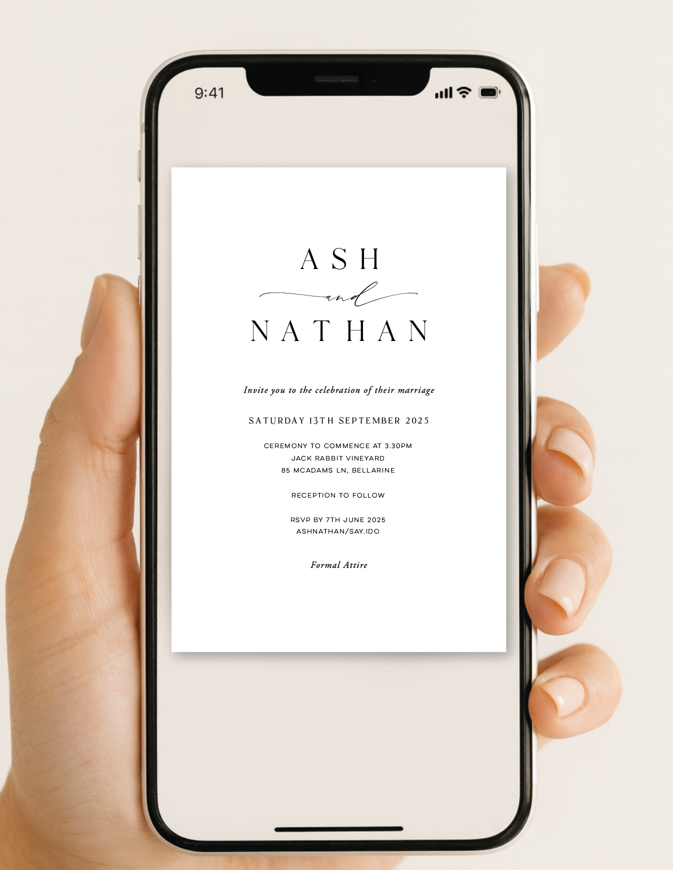 PAPERLESS DESIGN ONLY | Invitation PDF Only (no printing) – Paper Chic