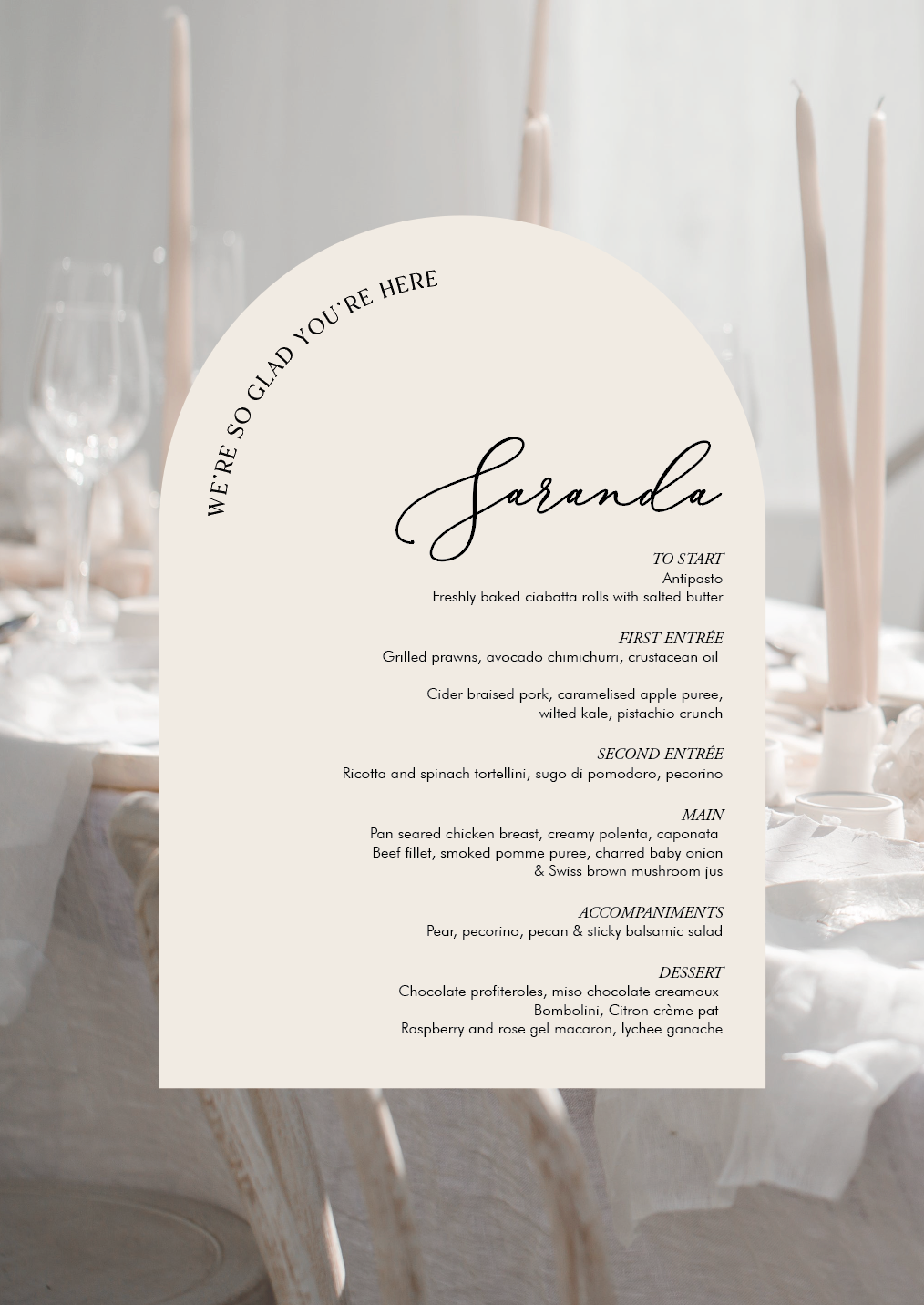 Saranda | Menu A5