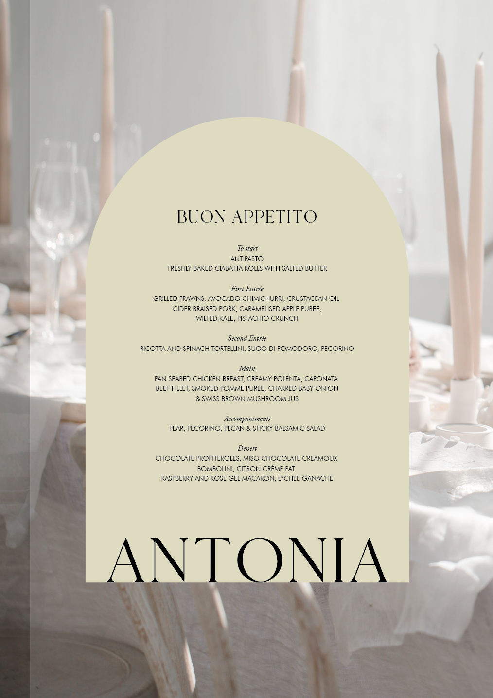 Antonia | Menu A5