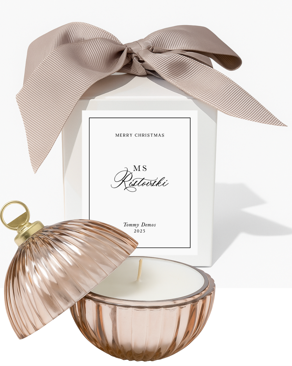 NEW! Bauble Teacher Gift 2025 Christmas Scented Candle & Personalised Box