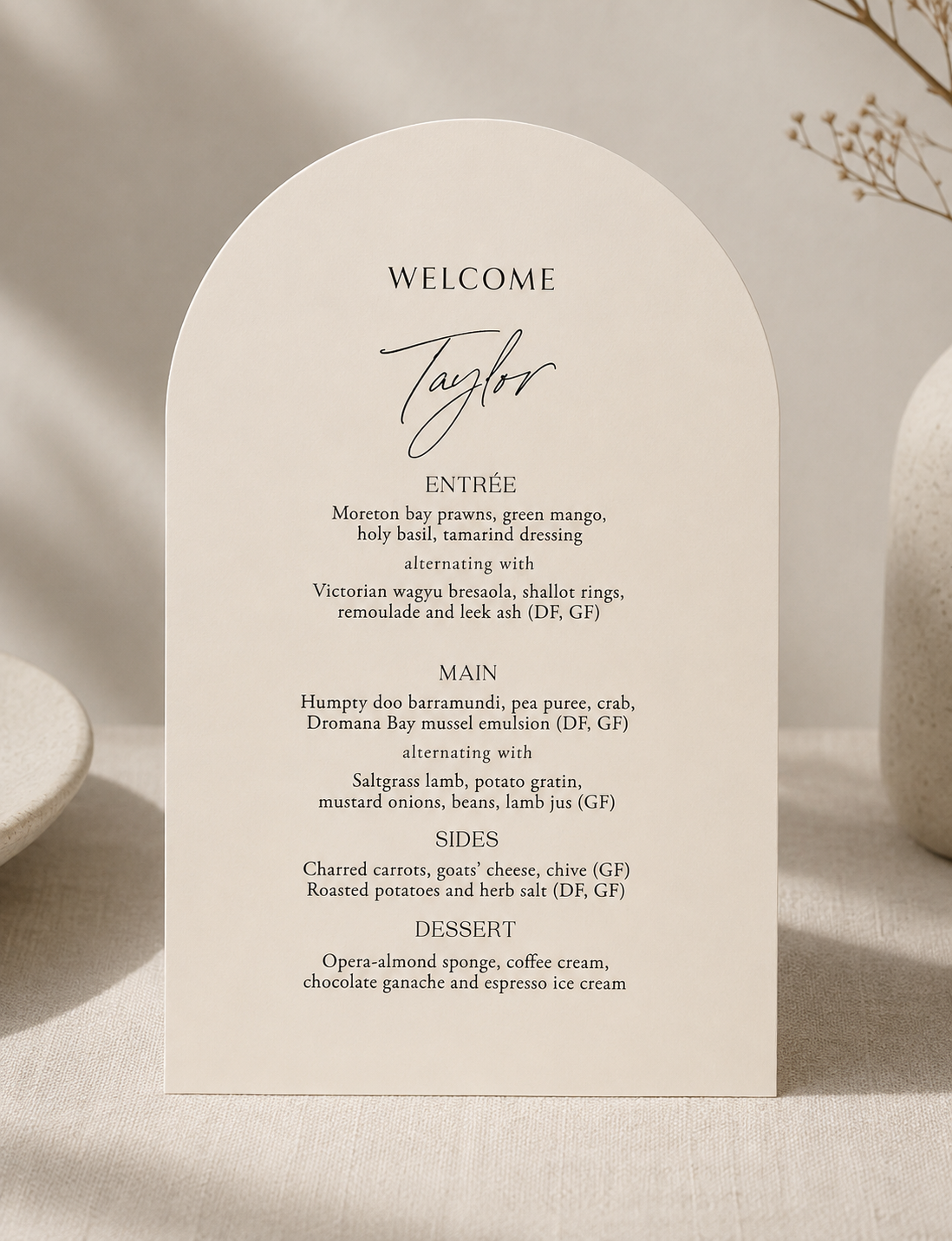 Taylor | Guest Menu