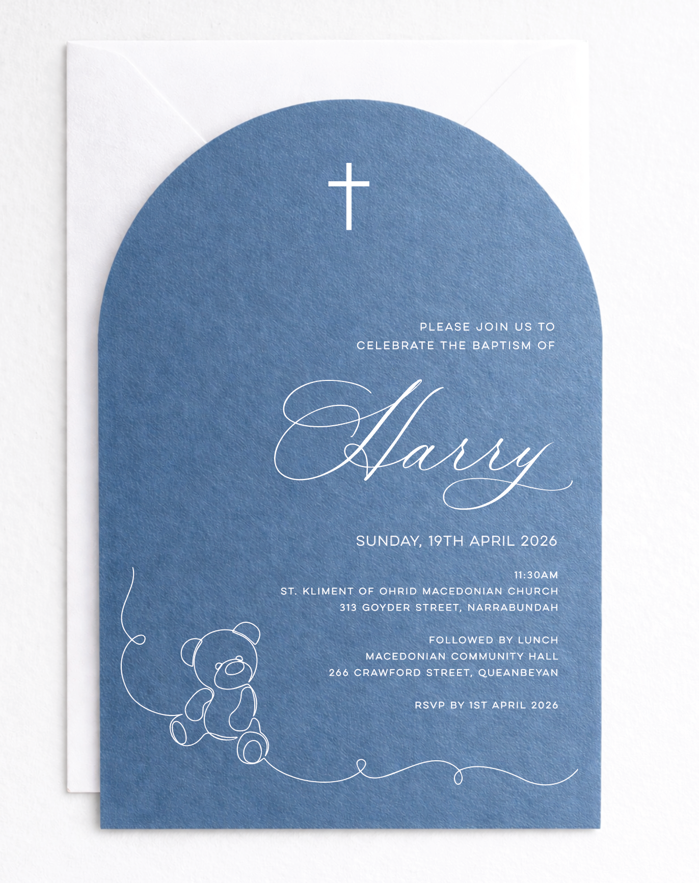 Harry | Baby Baptism Invitation