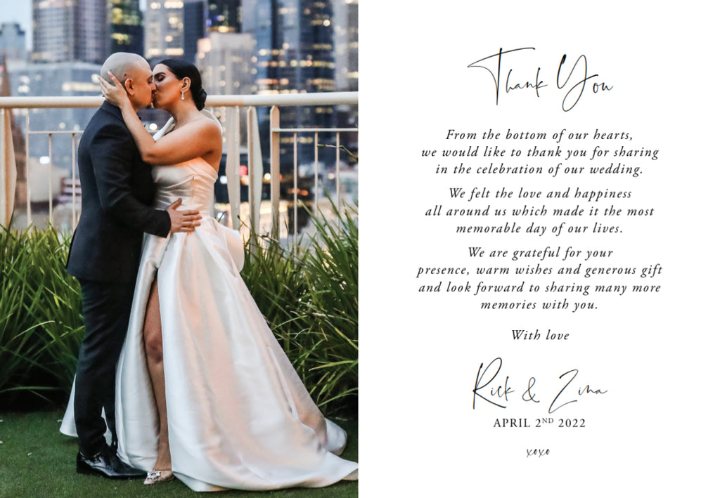 Wedding Thank You Cards (customise to suit you)