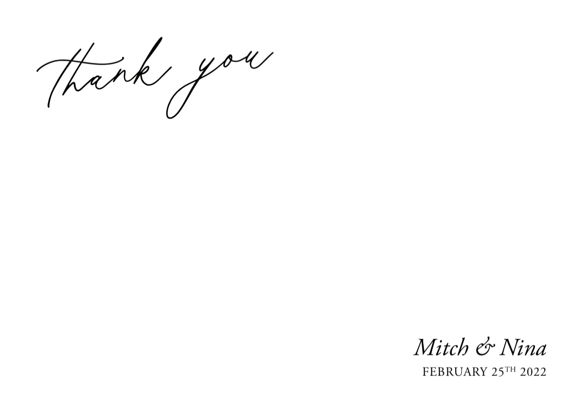 Wedding Thank You Cards (customise to suit you)