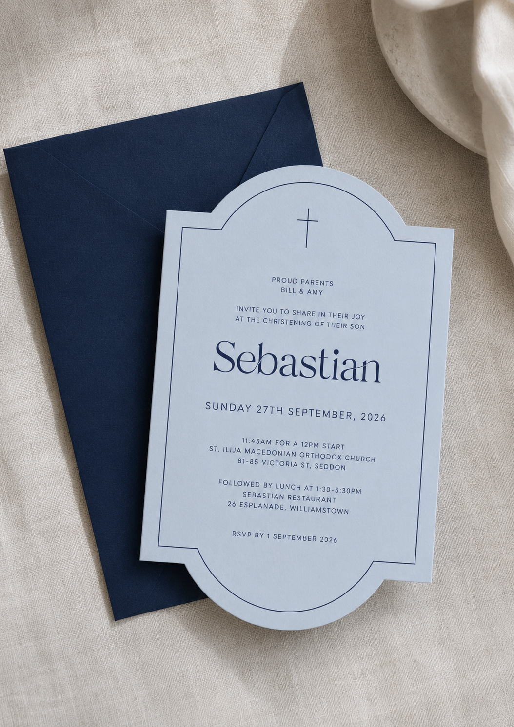Sebastian | Baby Baptism Invitation