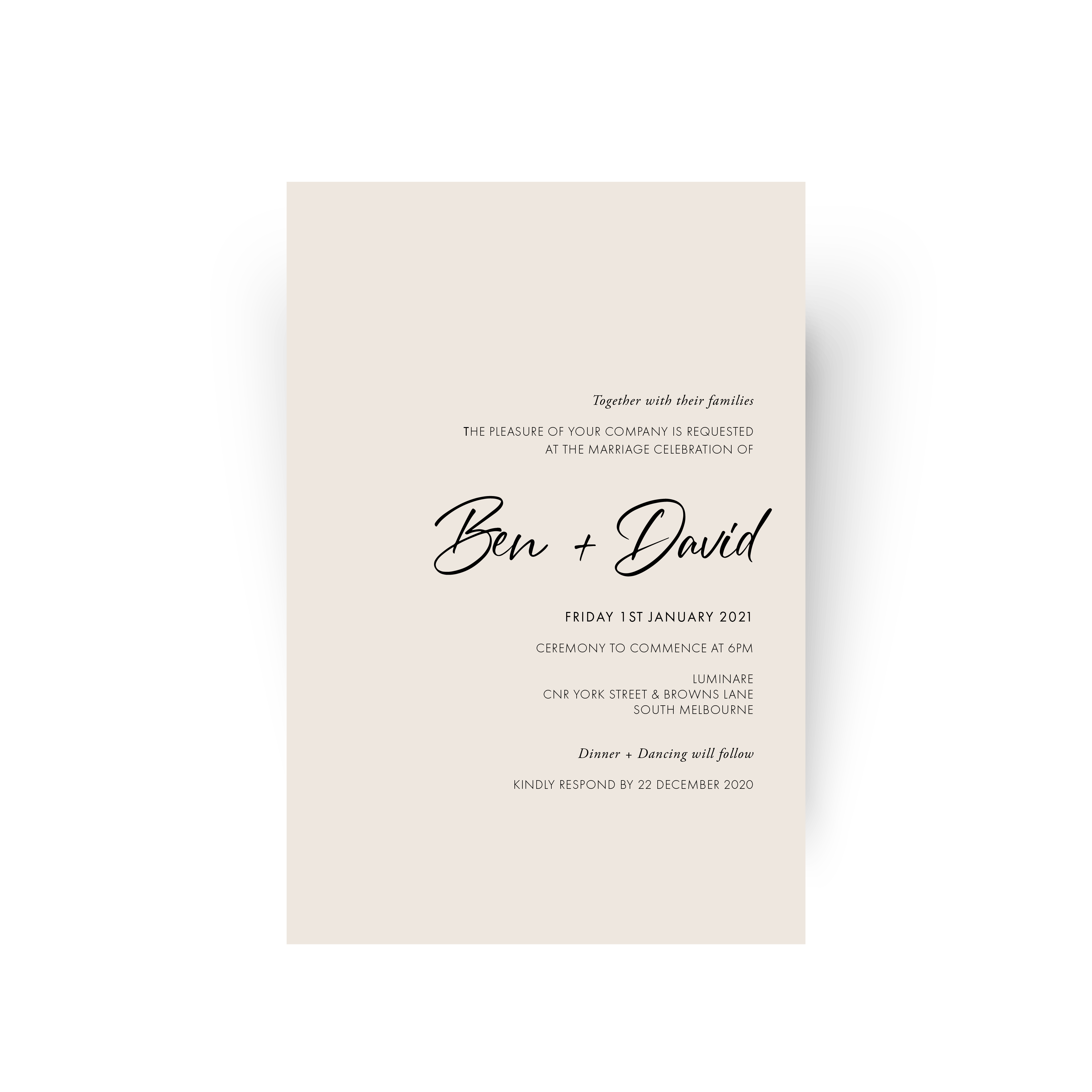 Ben Wedding Invitation Paper Chic