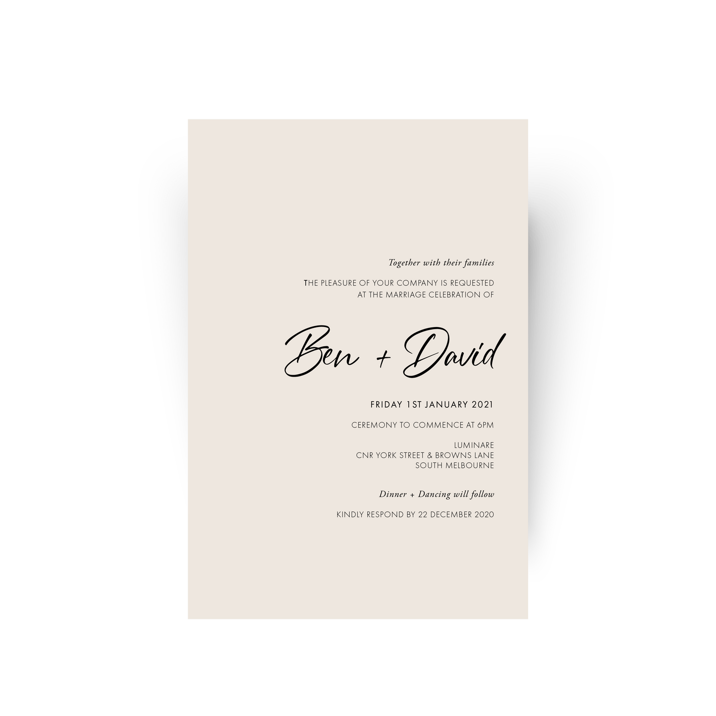 Ben | Wedding Invitation