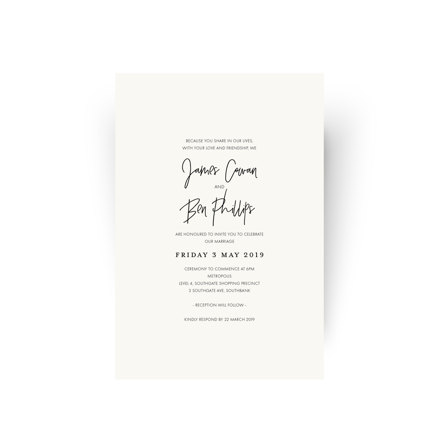 James | Wedding Invitation