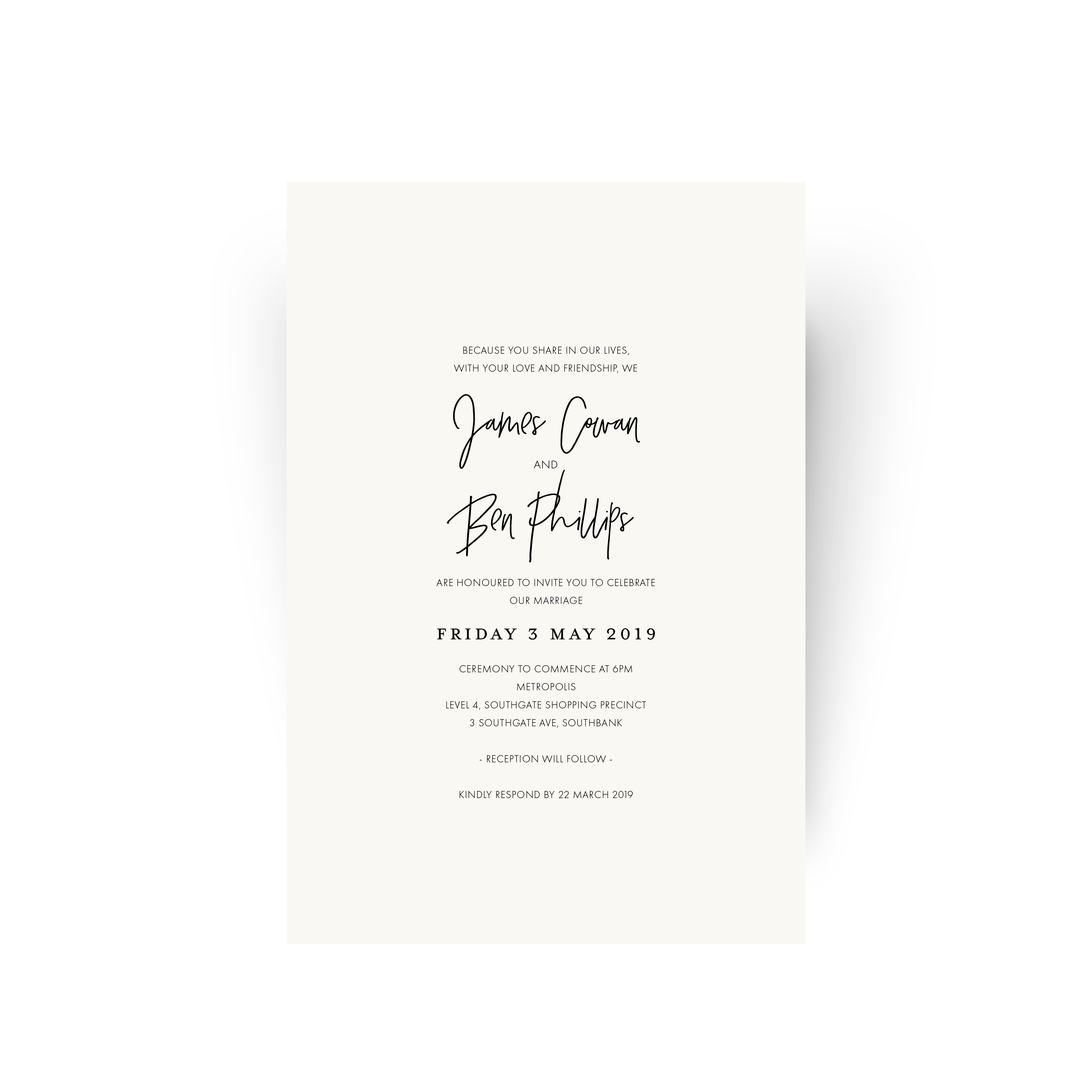 James | Wedding Invitation
