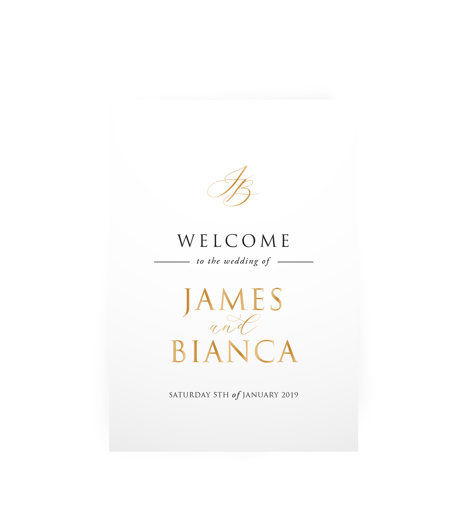 Bianca |Welcome Board with Gold Decal