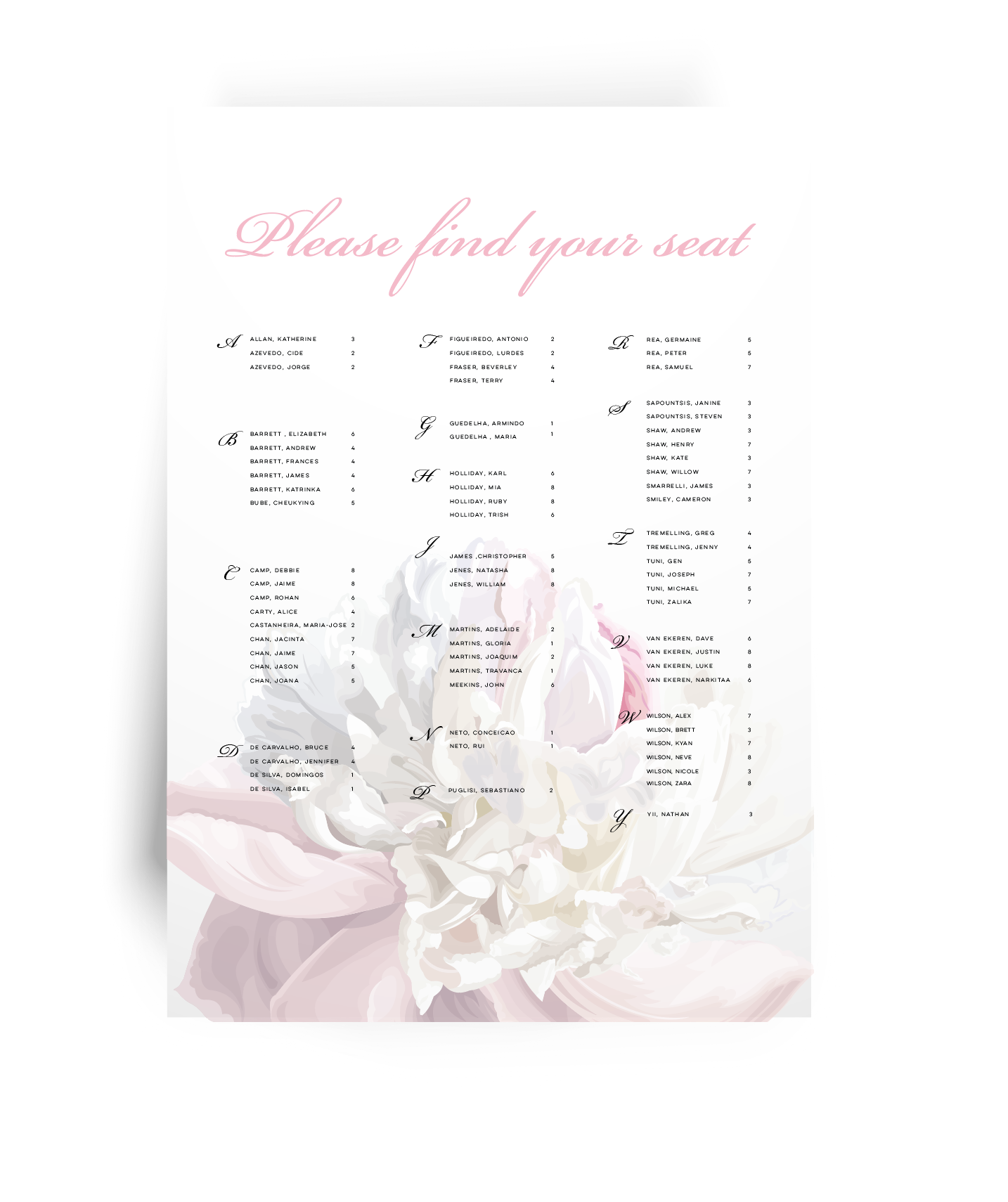 Eva | Seating Board