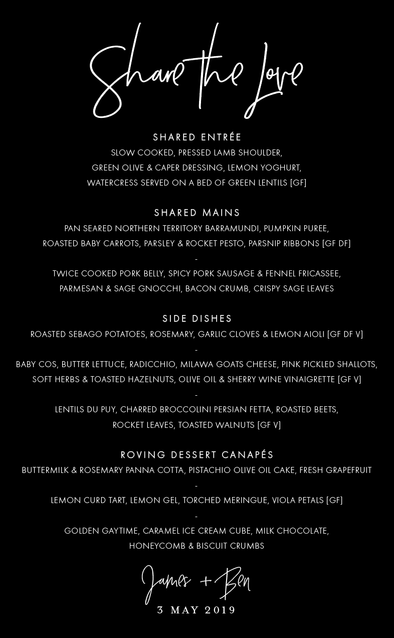 Let's Eat | Table Menu