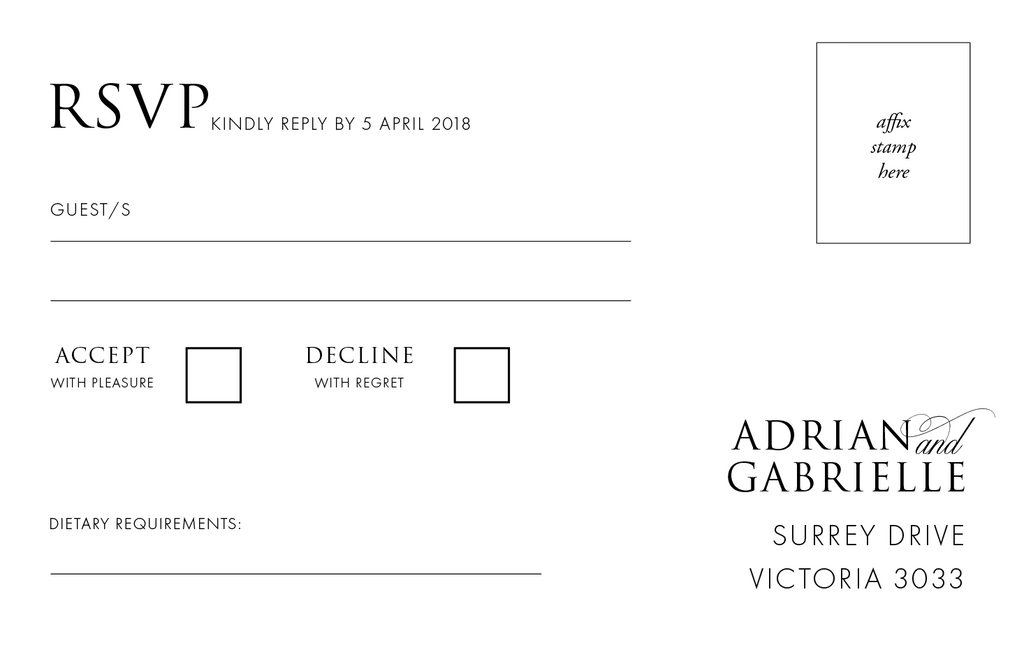 Gabrielle Roccuzzo | Wedding Invitations - Min Order 50 units