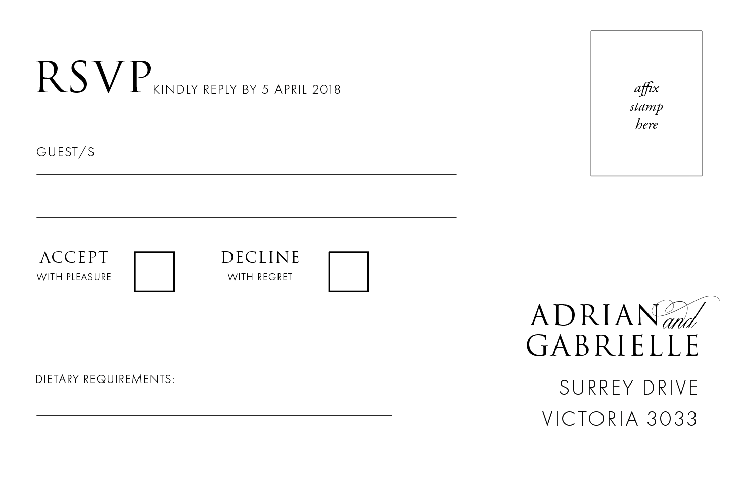 Gabrielle Roccuzzo | Wedding Invitations - Min Order 50 units