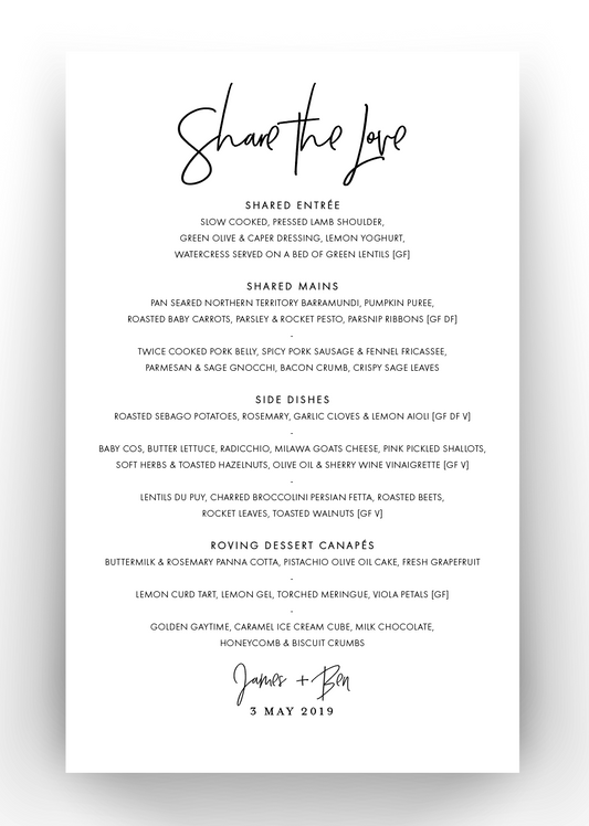 Let's Eat | Table Menu
