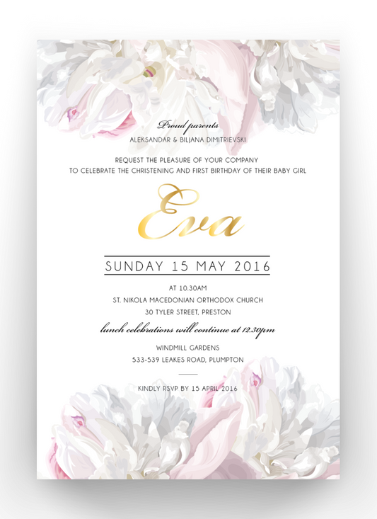 Eva | Baby Baptism Invitation