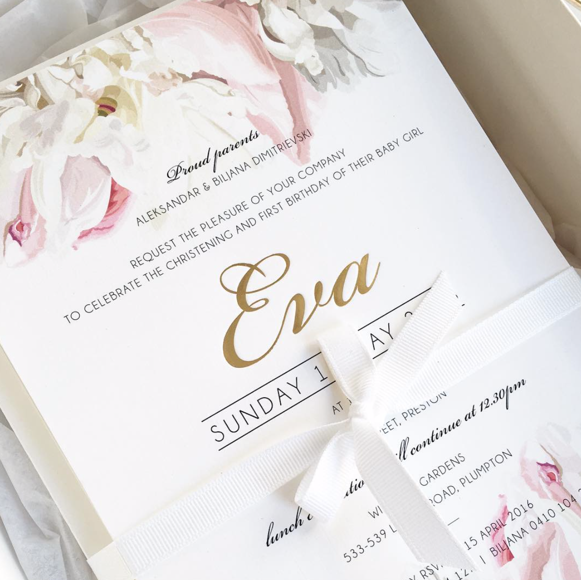 Eva | Baby Baptism Invitation