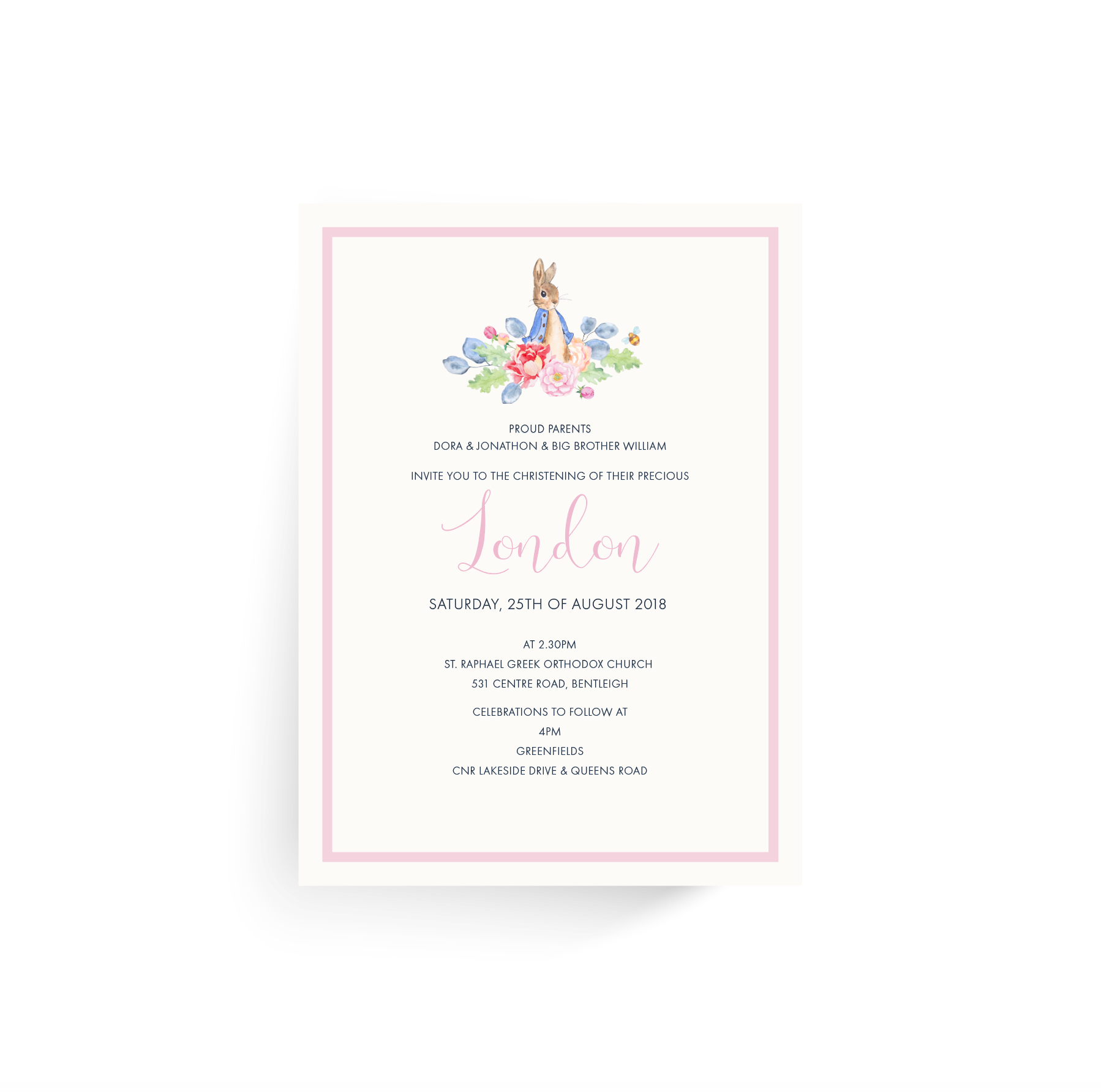 London | Baby Invitation