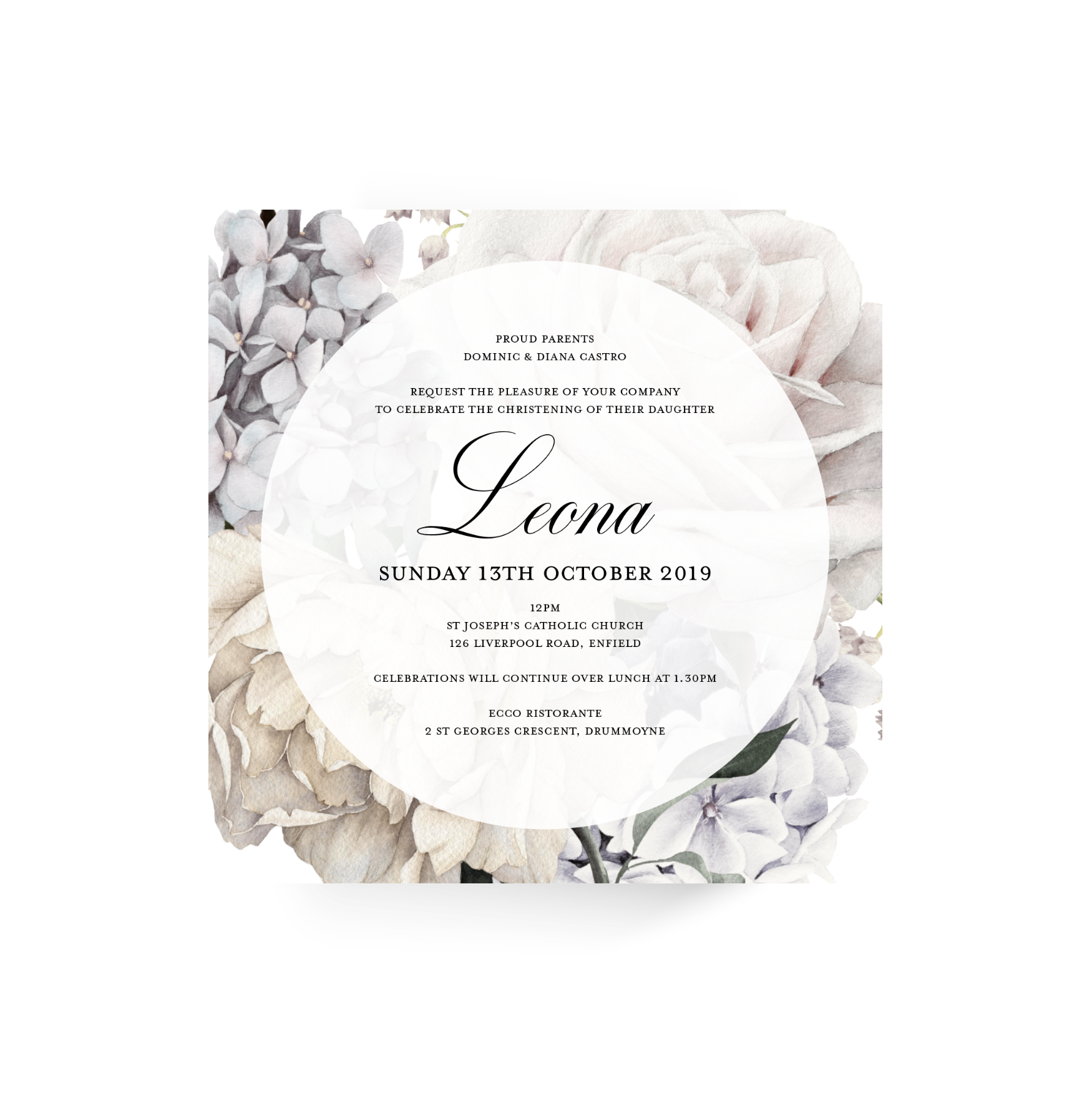 Leona | Baby Invitation
