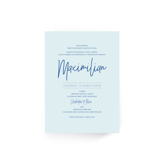 Maximilian | Baby Invitation