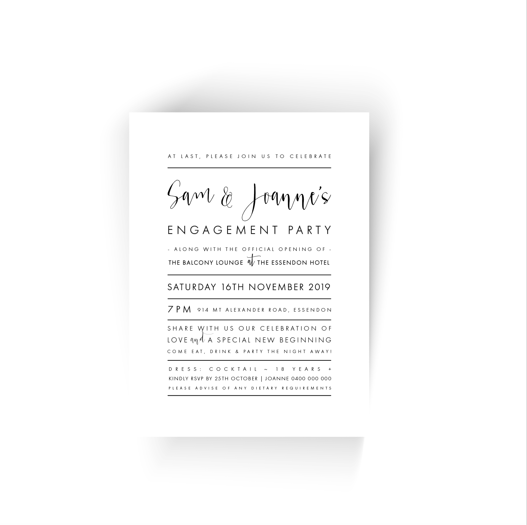 Joanne | Engagement Invitation