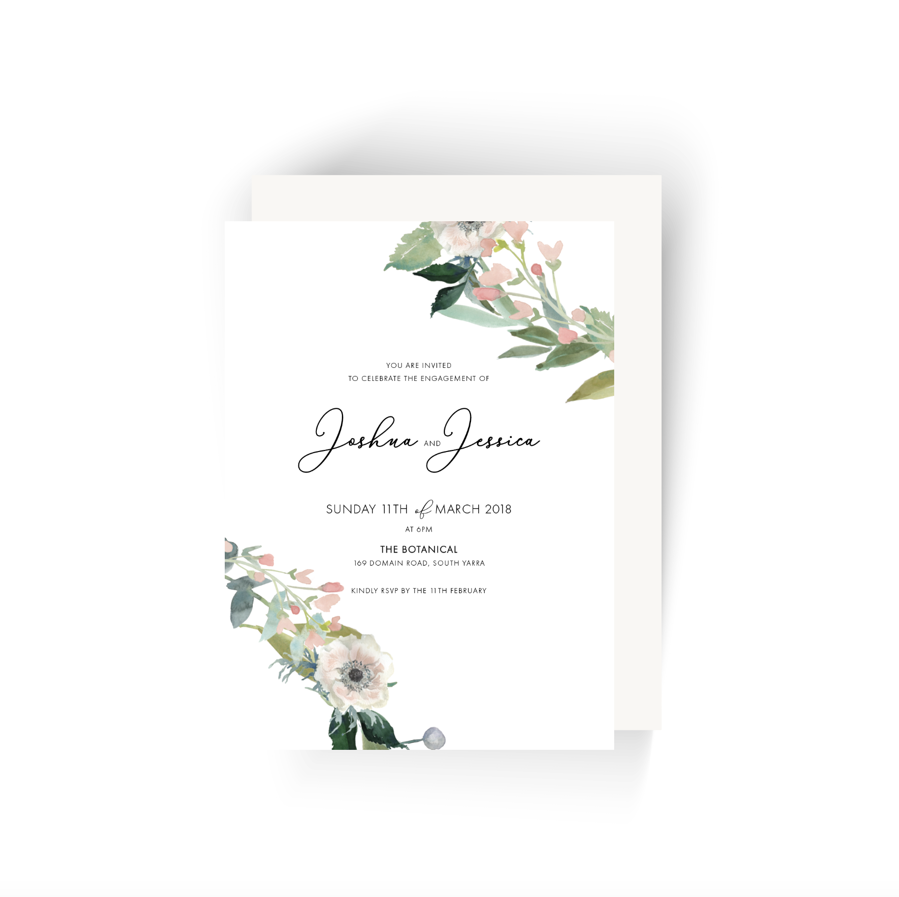 Beth |Floral Engagement Invitation