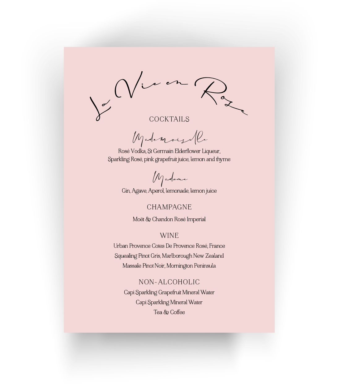 Custom Menu | Bridal Shower | Wedding | Baby Shower