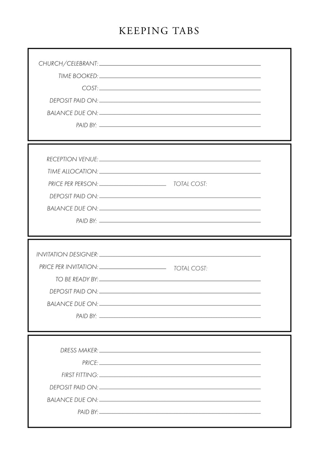 Luxury Wedding Planner Folder A4 (4 Ring Binder)