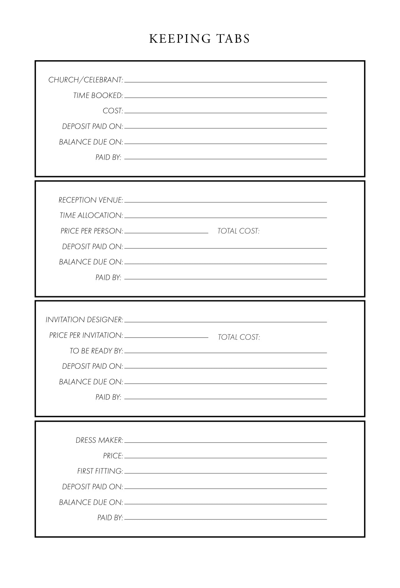 Luxury Wedding Planner Folder A4 (4 Ring Binder)